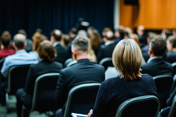 business seminar crowd, multimedia display, contemporary room