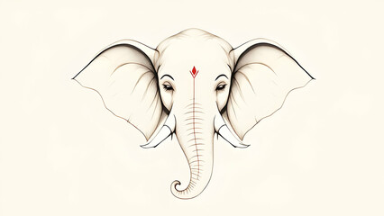 Fototapeta premium Ganesha Line Art