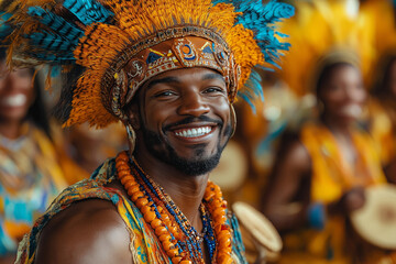 Fototapeta premium Photo danseurs carnaval traditionnels en costumes régionaux