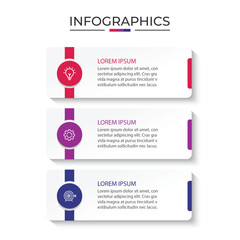 Vector Infographic label design template with icons and 3 options or steps.