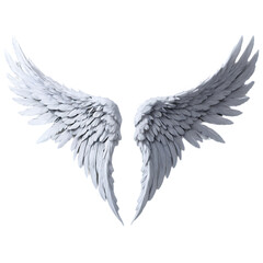 Obraz premium Elegant Angel Wings, Isolated on White Background