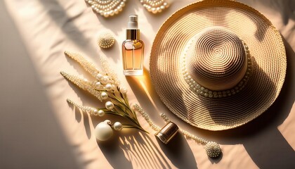 Sun-kissed summer essentials capturing a serene moment of beauty and relaxation