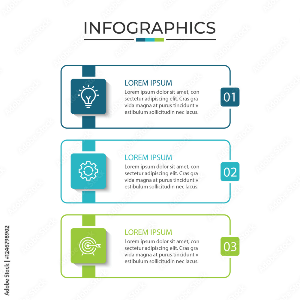 Wall mural vector infographic label design template with icons and 3 options or steps.