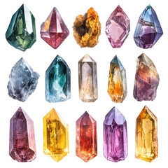Vibrant Collection of Multicolored Crystals and Gems