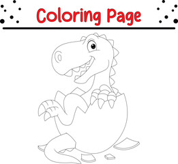 Cute Dinosaur Coloring book page. Jungle Animal coloring page