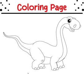 Dinosaur Coloring book page. Jungle Animal coloring page