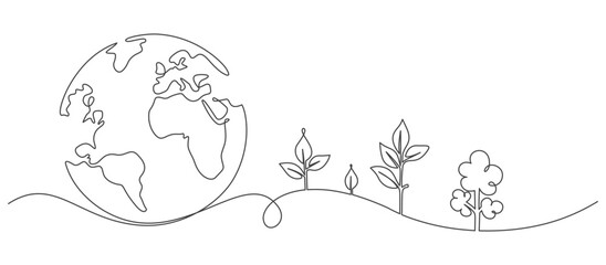 	
Earth day,Environment day line art style vector illustration