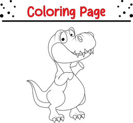 Dinosaur Coloring book page. Jungle Animal coloring page