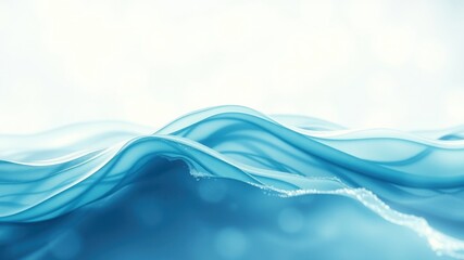Abstract Blue Water Waves Serene, Flowing Fabric Texture Background
