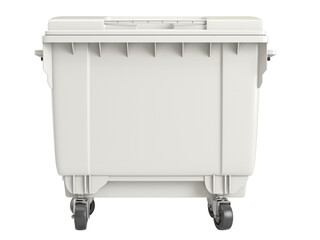 Large industrial waste bin on transparent background