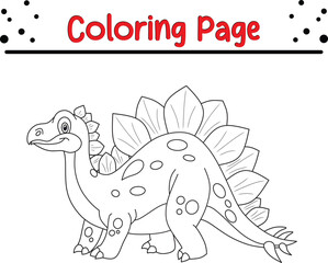 Dinosaur Coloring book page. Jungle Animal coloring page