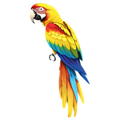 Obraz premium Vibrant Macaw Parrot with Colorful Plumage, Isolated on White Background