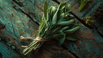 Fototapeta premium Sage is a versatile culinary herb that adds flavor to dishes and provides health benefits.