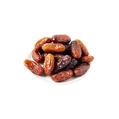 Obraz premium Organic Dates in a Pile, Isolated on White Background