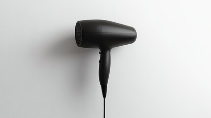 Hot hair dryer and white background