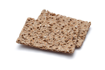 Two Crispbread Pieces on white background