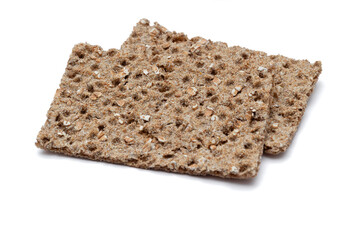 Two Crispbread Pieces on white background