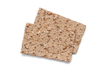 Two Crispbread Pieces on white background