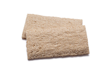Two Crispbread Pieces on white background
