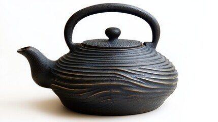 Cast iron teapot and drink tea