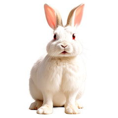 Obraz premium Rabbit in Natural Pose, Isolated on White Background