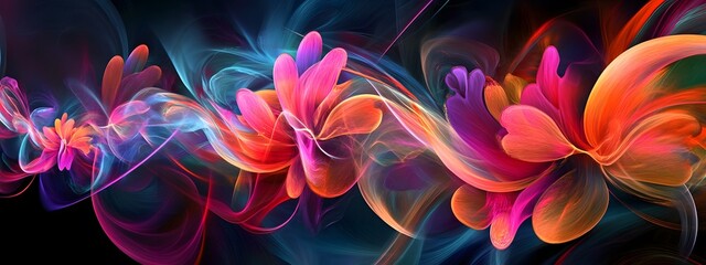 Abstract background with colorful wavy lines
