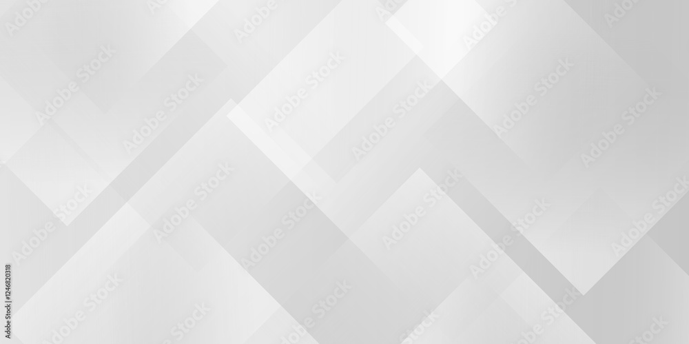 Poster Abstract white and grey triangle overlay texture background. Modern elegant white gray banner background with creative design and shiny lines. Light gray triangle abstract subtle vector background..	
