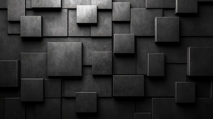 Abstract Dark Grey Metal Cubes Background Texture