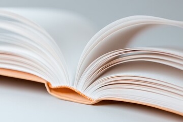 Naklejka premium close-up shot of open book with pages fluttering emphasizing world book and copyright day