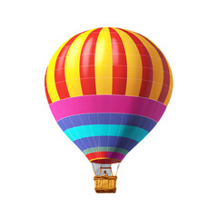 Obraz premium Colorful Hot Air Balloon in Flight – Isolated on White Background