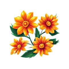 Fototapeta premium Vibrant Orange Flowers Bouquet Illustration