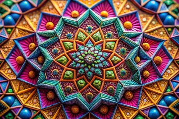 Fototapeta premium Macro Abstract Geometric Patterns: Colorful Close-up Textures