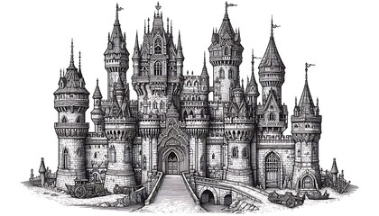 Obraz premium Majestic Castle: A Fantasy Fortress