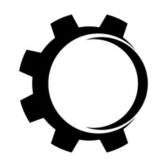 Gear silhouette vector image,isolated on white background,simple and modern concept icon,can be for sign or logo