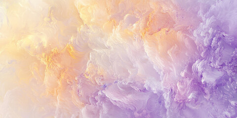 Fototapeta premium A non-seamless abstract design featuring delicate pastel gradients in lilac, peach fuzz, and sunshine yellow, creating a peaceful, glowing effect with seamless transitions.