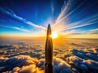 Dark silhouette of a bullet, cast by a high-flying military aircraft, dominates the aerial photograph.