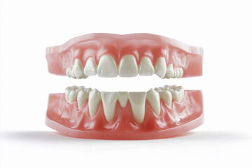 Obraz premium Dental implants displayed in a model of a human jaw demonstrating oral health and restoration procedures