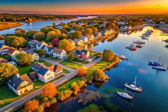 Discover luxury waterfront homes in Beverly, MA; breathtaking aerial photography of Bass River.