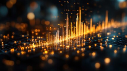 Glowing Data Visualization, Network, Abstract, Futuristic, Technology, Background, Growth,  Analytics,  Presentation