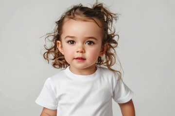 Naklejka premium Adorable curly haired toddler portrait