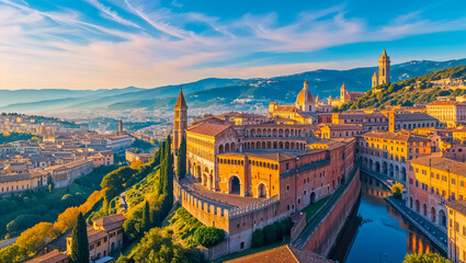 Fototapeta premium stunning panorama city Verona Italy sunny day