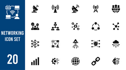 networking icon set.