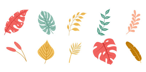 Bright Leaves Illustration Set