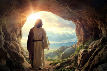 Easter.Jesus ,Catholic Christmas religious celebration, capturing divine presence and spirituality associated with the nativity and festive season