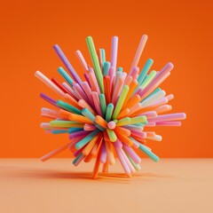 A creative explosion of colors forming abstract shapes.