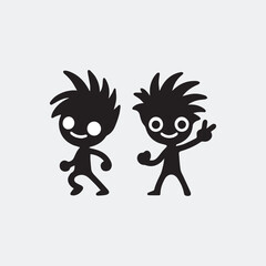 Kid Minimalist and silhouette Vector illustration
