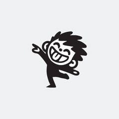 Kid Minimalist and silhouette Vector illustration
