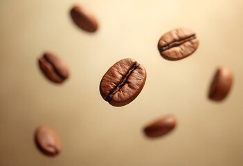 coffee beans on a brown background