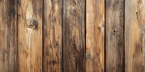 Naklejka premium Close Up of Rustic Weathered Wooden Planks with Natural Texture and Grain Patterns : Generative AI