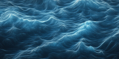 A deep ocean chambray blue abstract background with smooth, flowing wave textures, creating a calming and fluid motion effect, perfect for nature-themed visuals.